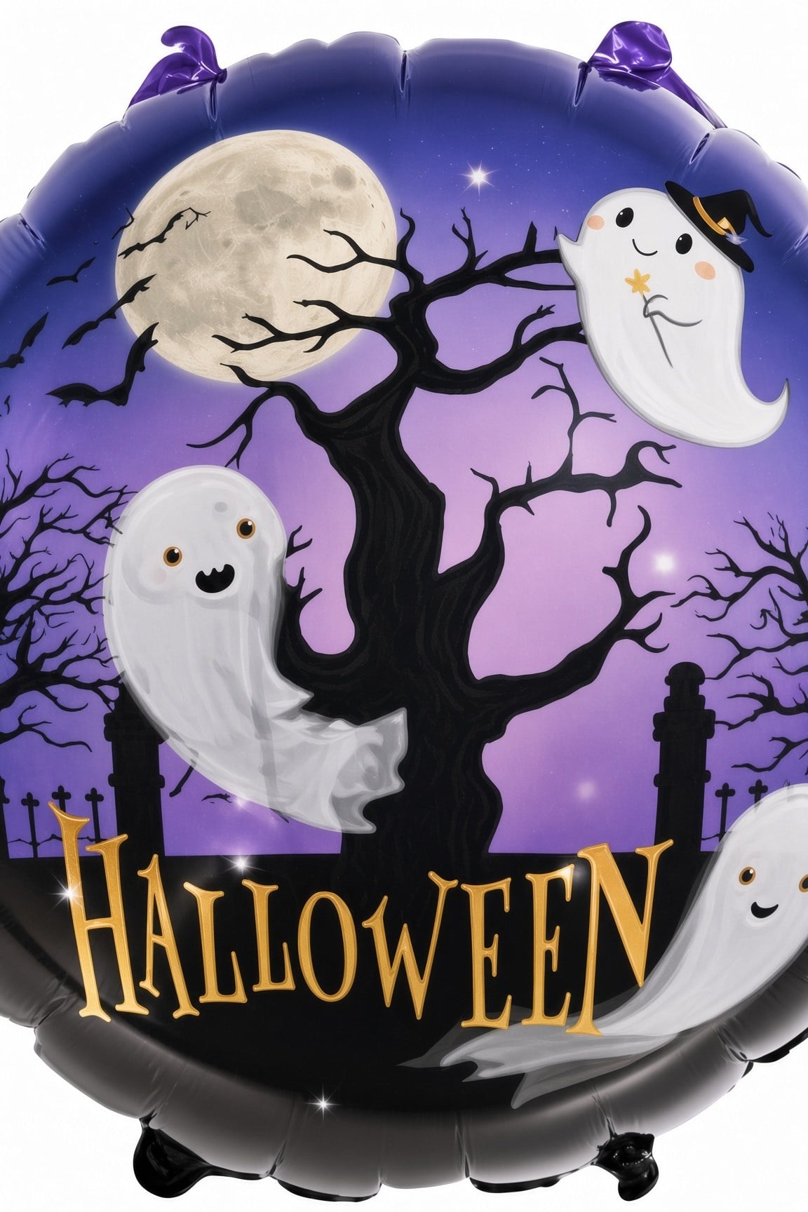 Folyo balon Halloween hayelet ağacı 45x45 yuvarlak