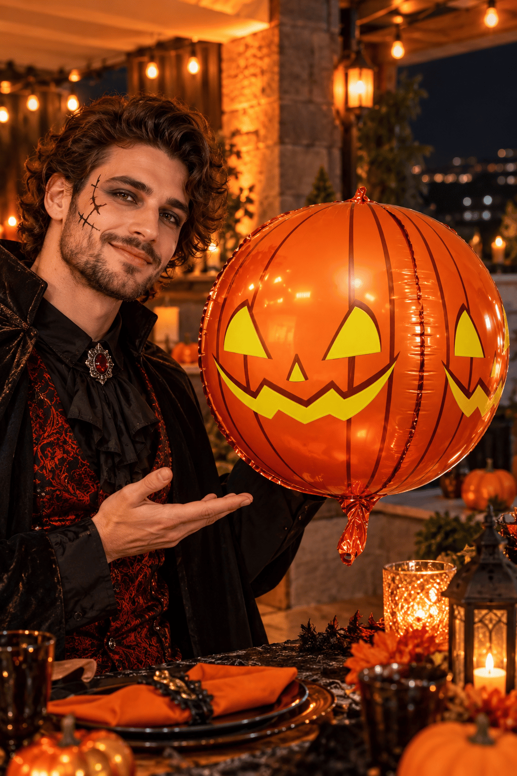 Folyo balon Halloween Küre Şeklinde balkabağı 50x45