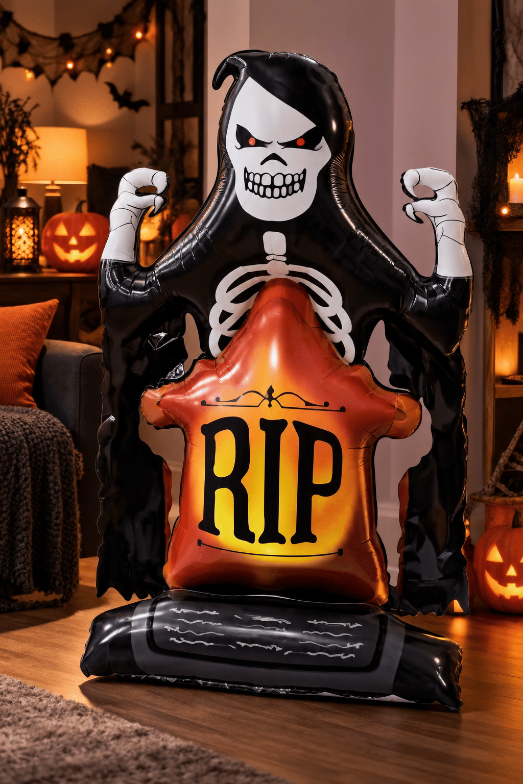 Folyo Balon Halloween RIP Mezar Taşı Azrail 70x110 Cadılar Bayramı