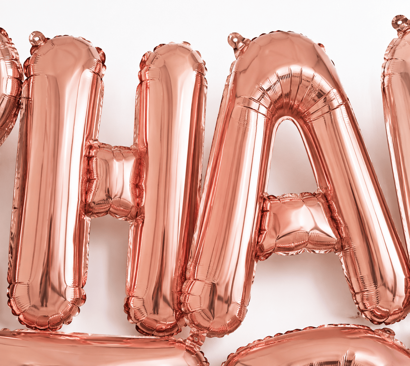 Folyo Balon Happy Birthday Yazı Rosegold set 13 harf ipli