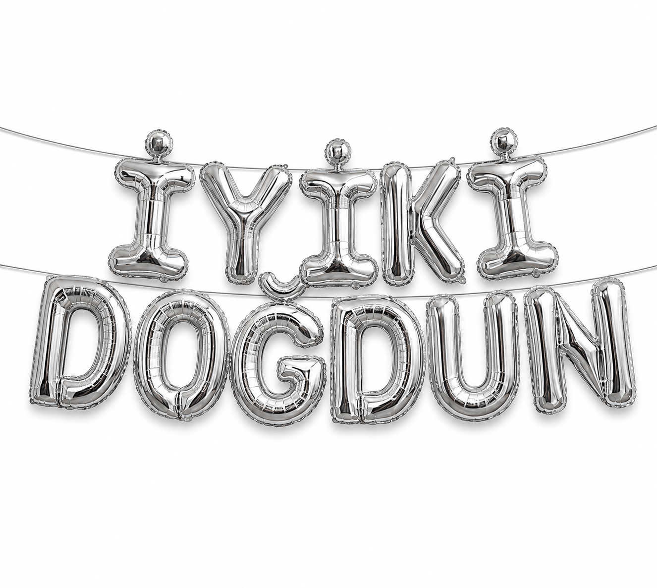 Folyo Balon İyi ki Doğdun  Yazı Gümüş set 15 prç harf ipli