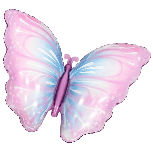 Folyo Balon Kelebek Temalı Pembe Tonlarda 82X52cm Doğum günü Duvar Süsü