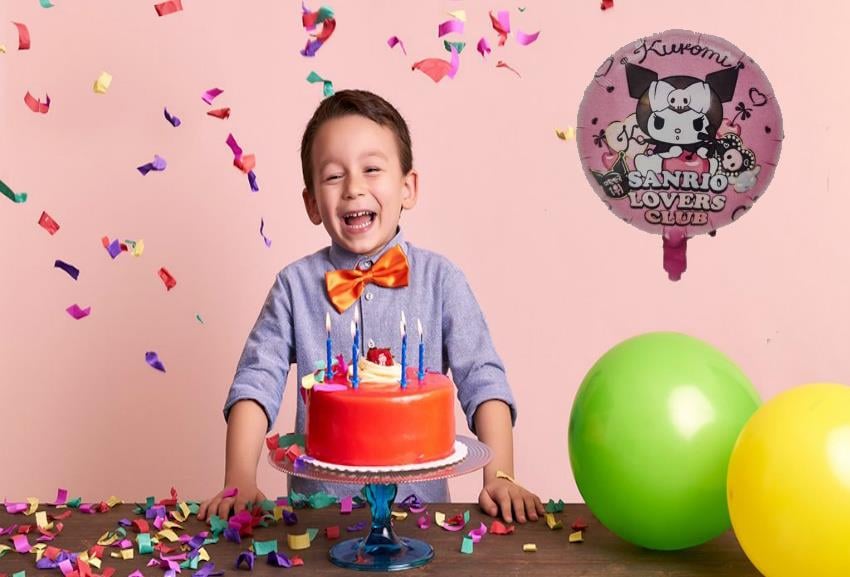 Folyo Balon Kuromi Temalı 45 cm pembe kuromi Doğum Günü Folyo Balon