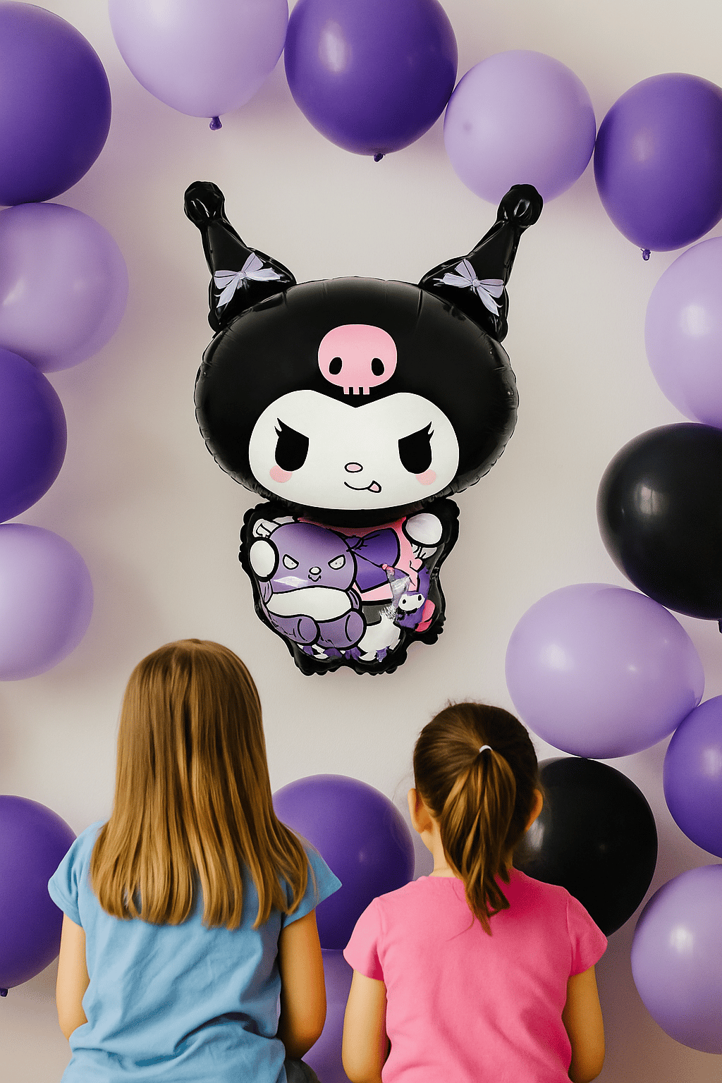 Folyo Balon Kuromi Temalı 80x50 cm mor-siyah Tonlarında Doğum Günü Balonu