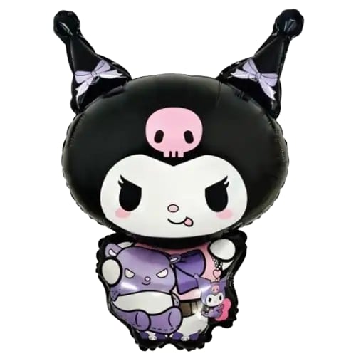 Folyo Balon Kuromi Temalı 80x50 cm mor-siyah Tonlarında Doğum Günü Balonu