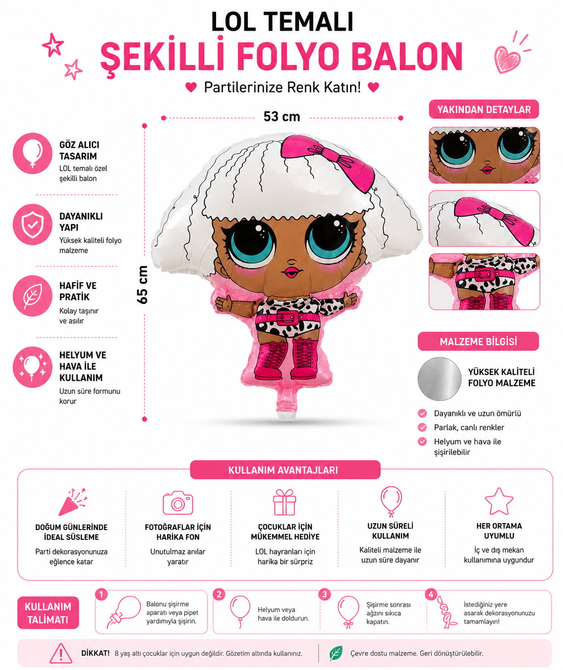 Folyo Balon -Lol Temalı Şekilli-53 cm x 65 cm