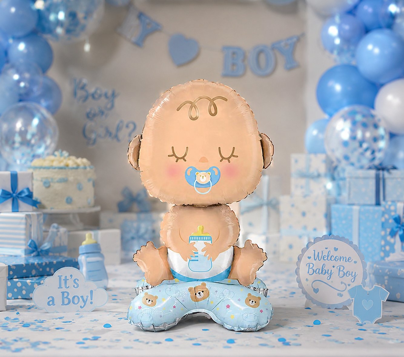 Folyo Balon Mavi Bebek Ayaklı 63-34 cm baby shover-cinsiyet partisi