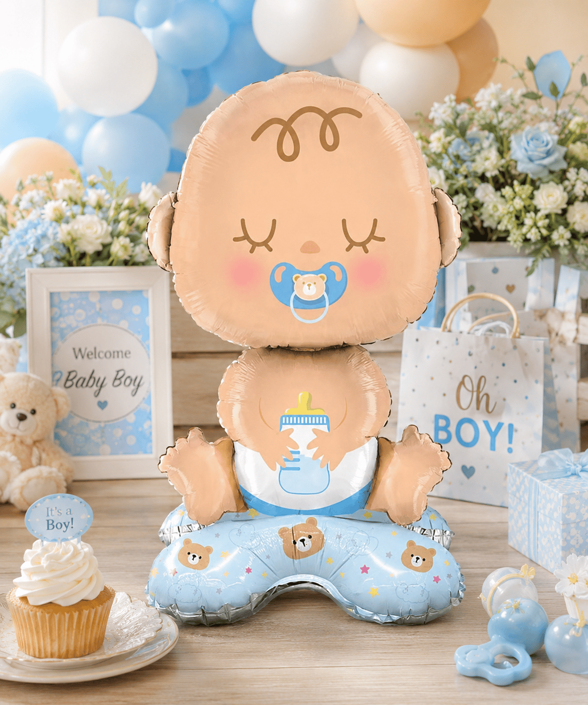Folyo Balon Mavi Bebek Ayaklı 63-34 cm baby shover-cinsiyet partisi