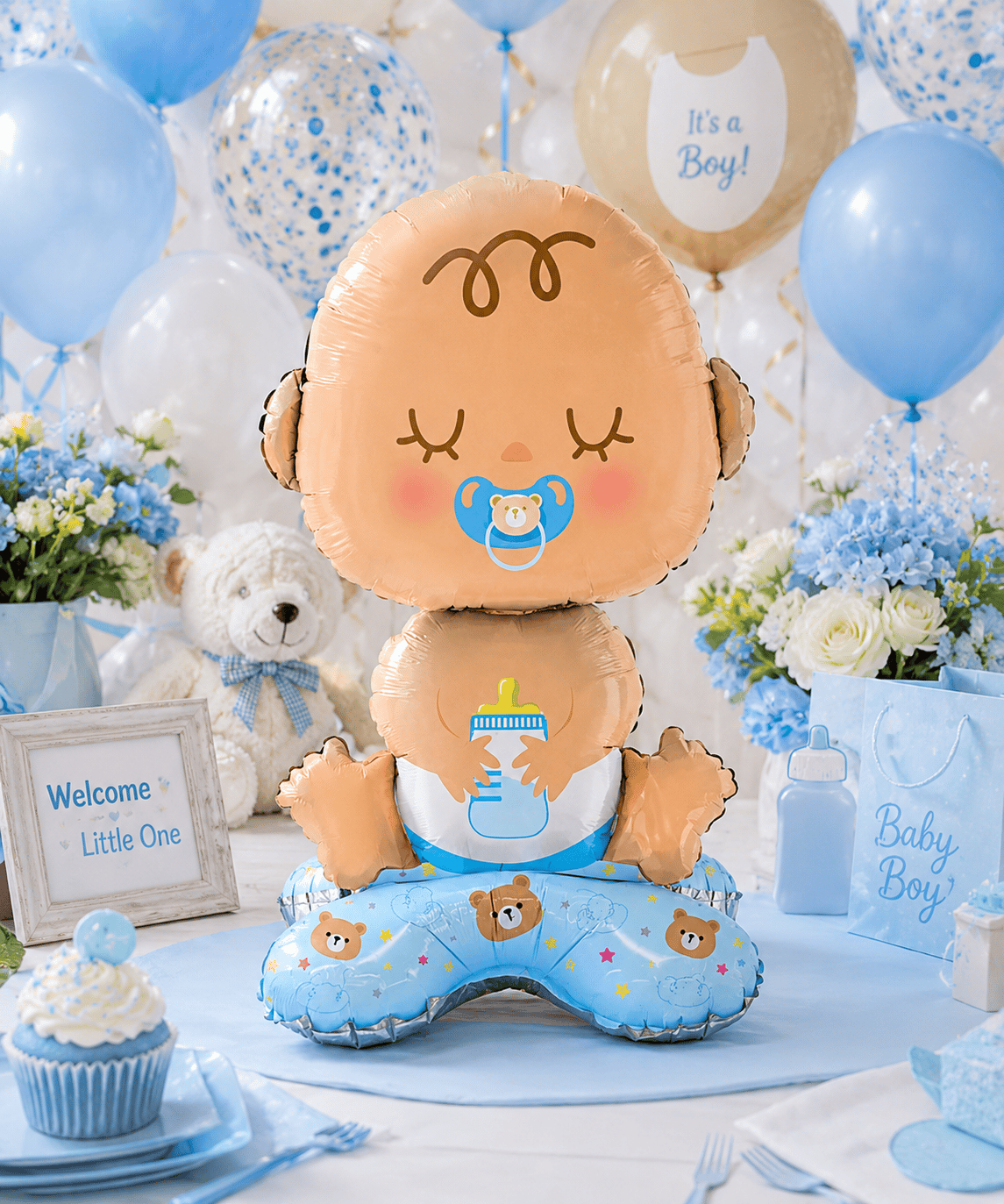 Folyo Balon Mavi Bebek Ayaklı 63-34 cm baby shover-cinsiyet partisi