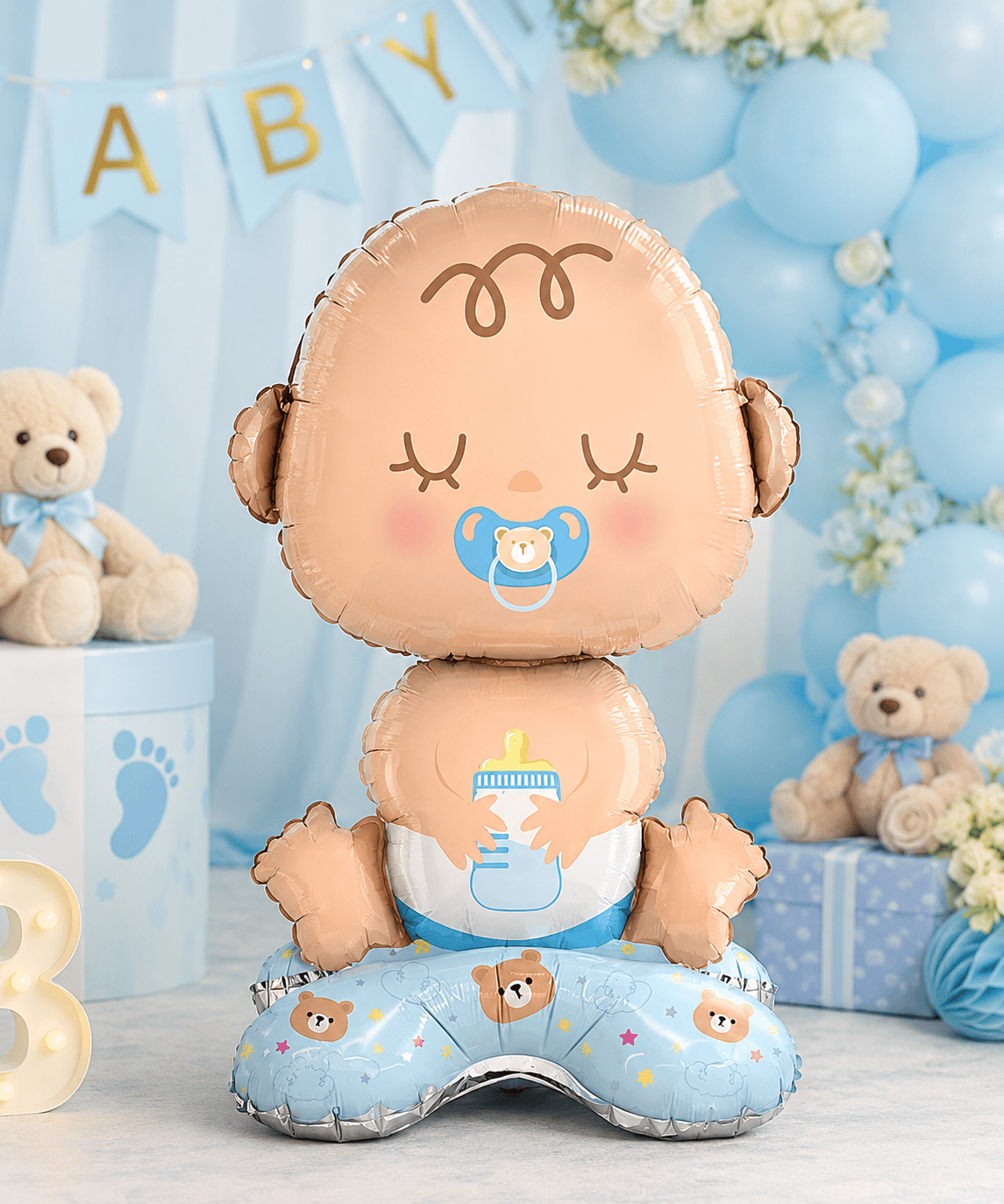 Folyo Balon Mavi Bebek Ayaklı 63-34 cm baby shover-cinsiyet partisi