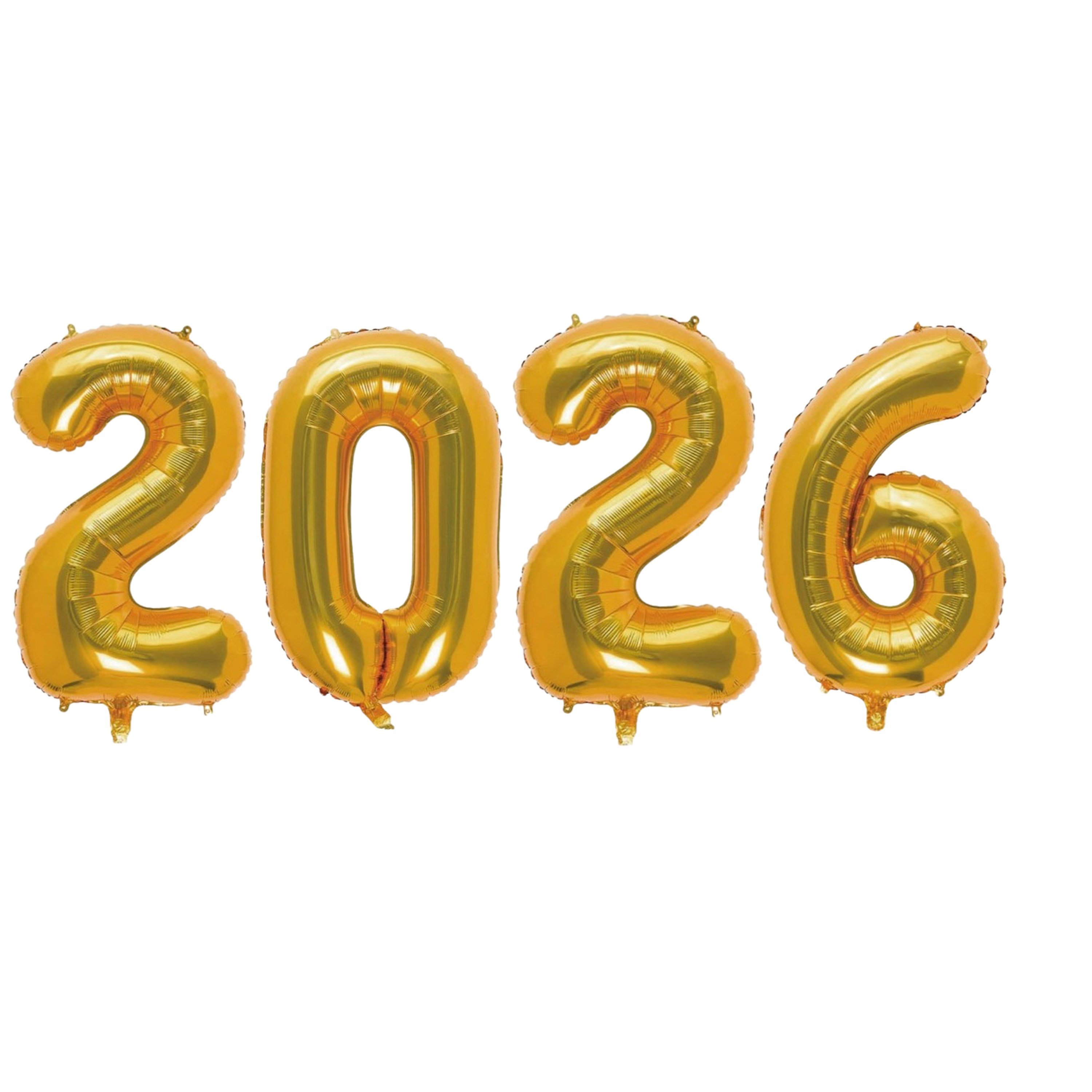 Folyo Balon Mezuniyet 2026 Gold-Altın set 40 inç 100 cm 4 rakam