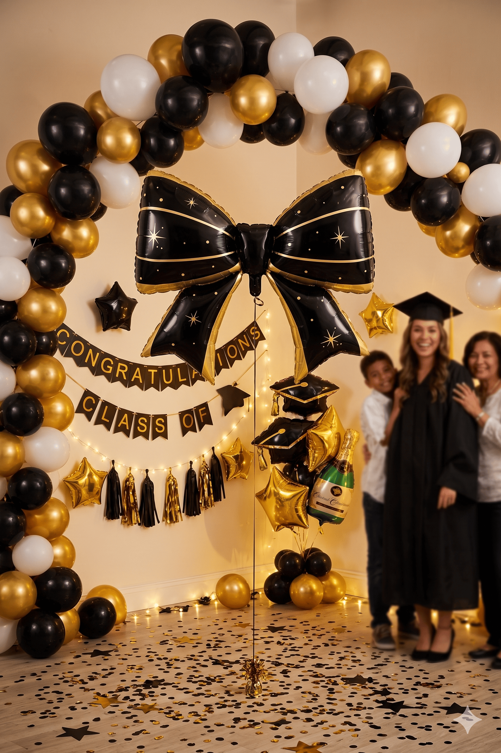 Folyo Balon Mezuniyet Fiyonk Folyo Balon Siyah Gold 98*75 cm