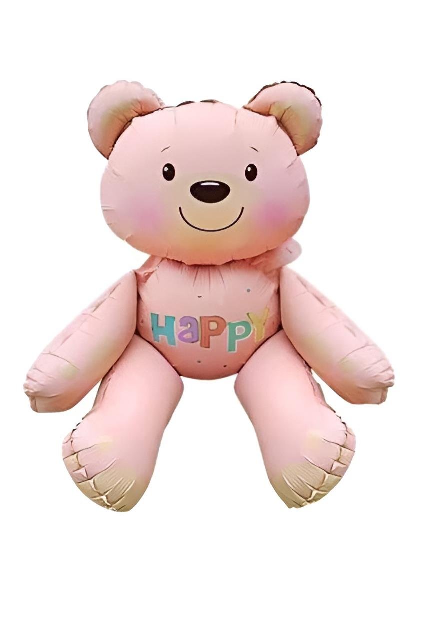 Folyo Balon Oturan Ayı Pembe Folyo Balon 51*54 cm
