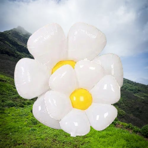 Folyo Balon Papatya Görselli 50x40 +71x71 2 boy 2 li paket Doğum Günü Süsü