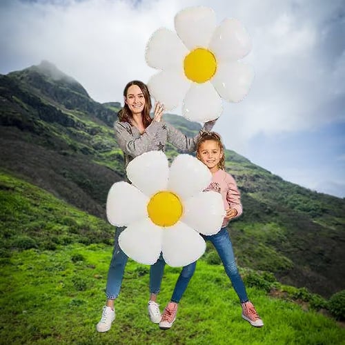 Folyo Balon Papatya Görselli 50x40 +71x71 2 boy 2 li paket Doğum Günü Süsü