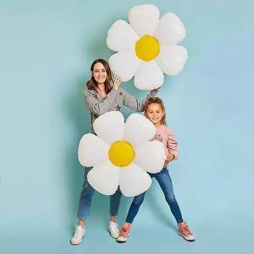 Folyo Balon Papatya Görselli 50x40 +71x71 2 boy 2 li paket Doğum Günü Süsü