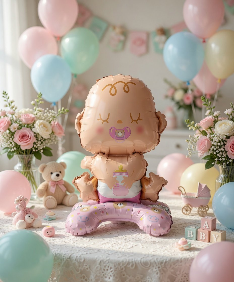 Folyo Balon Pembe Bebek Ayaklı 63-34 cm baby shover-cinsiyet partisi