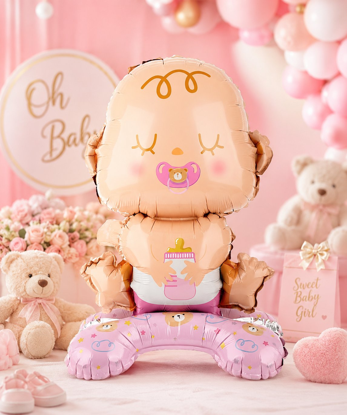 Folyo Balon Pembe Bebek Ayaklı 63-34 cm baby shover-cinsiyet partisi