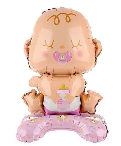 Folyo Balon Pembe Bebek Ayaklı 63-34 cm baby shover-cinsiyet partisi