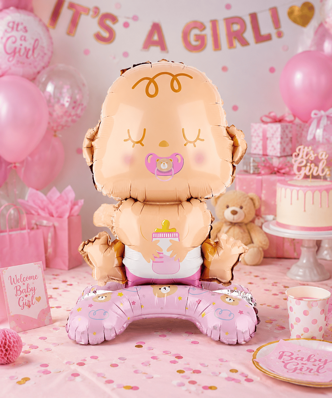 Folyo Balon Pembe Bebek Ayaklı 63-34 cm baby shover-cinsiyet partisi
