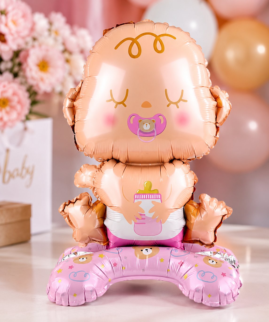 Folyo Balon Pembe Bebek Ayaklı 63-34 cm baby shover-cinsiyet partisi