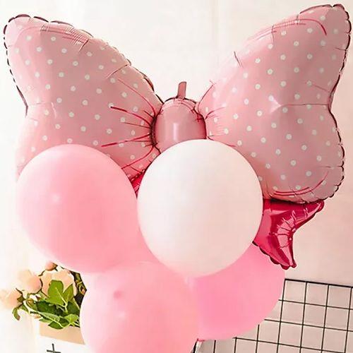 Folyo Balon Puantiyeli Fiyonk Pembe 60*90cm bebek partisi-cinsiyet partisi