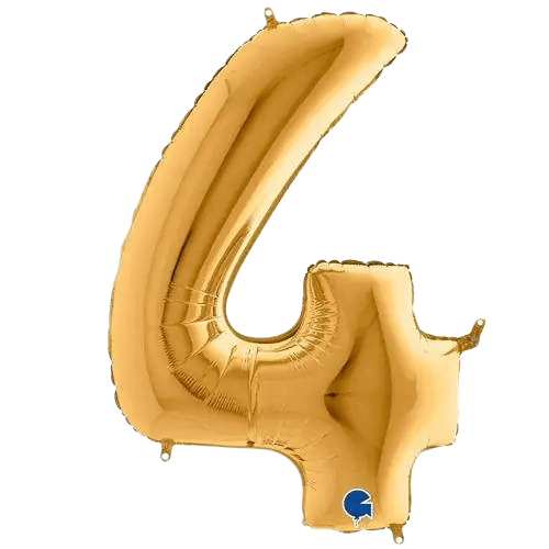 Folyo Balon Rakam 4 Rakamı Gold 40 Inc 101 Cm GRABO Doğum Günü Uçan Folyo Balon