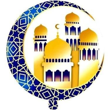 Folyo Balon Ramazan Kubbeli Hilal Figürlü Mavi 45cm