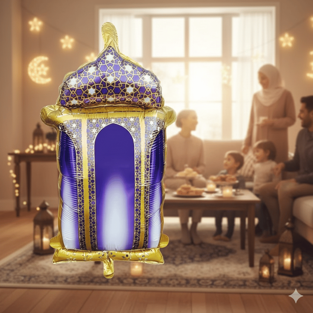 Folyo Balon Ramazan Mor Kandil 45cm