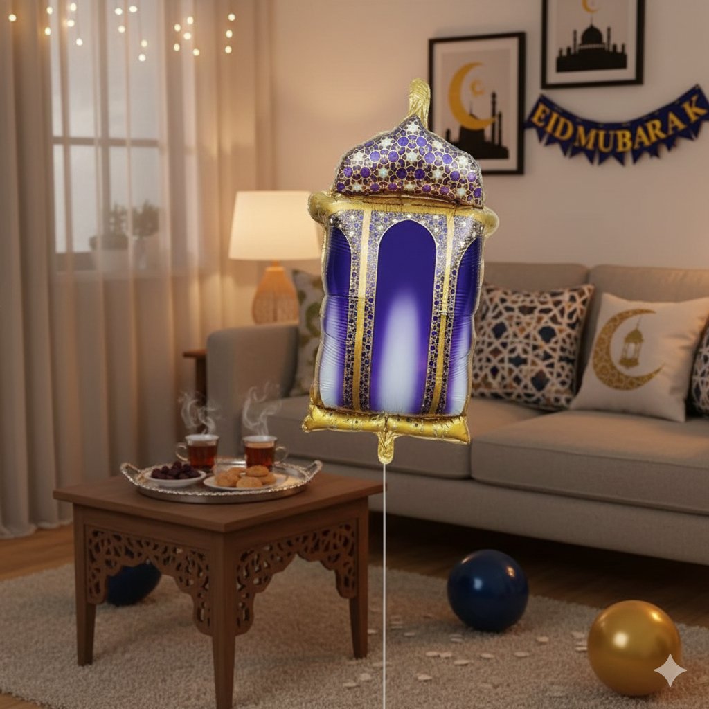 Folyo Balon Ramazan Mor Kandil 45cm