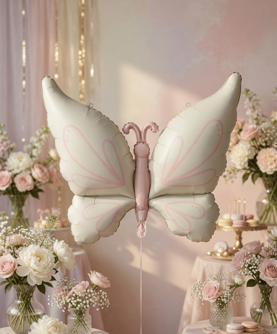 Folyo Balon Retro Beyaz Kelebek 73,5-94 cm