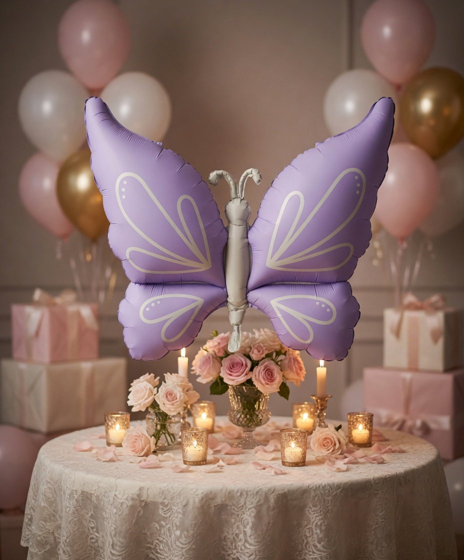 Folyo Balon Retro Mor Kelebek 73,5-94 cm