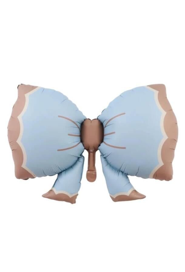 Folyo Balon Retro Papyon Mavi 91*60 Cinsiyet partisi-bebek partisi-baby shower