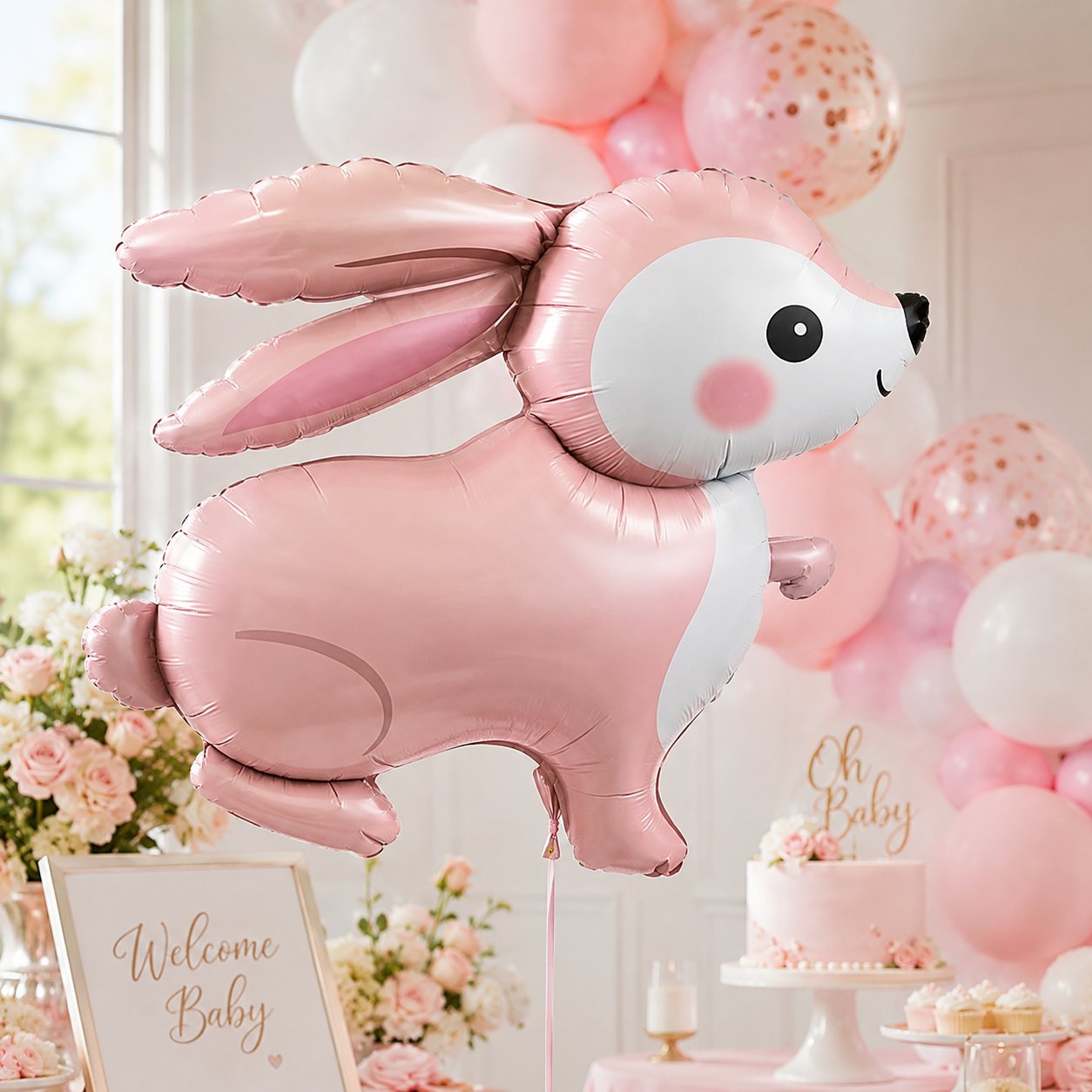 Folyo Balon -Retro Tavşan-60x59 pembe