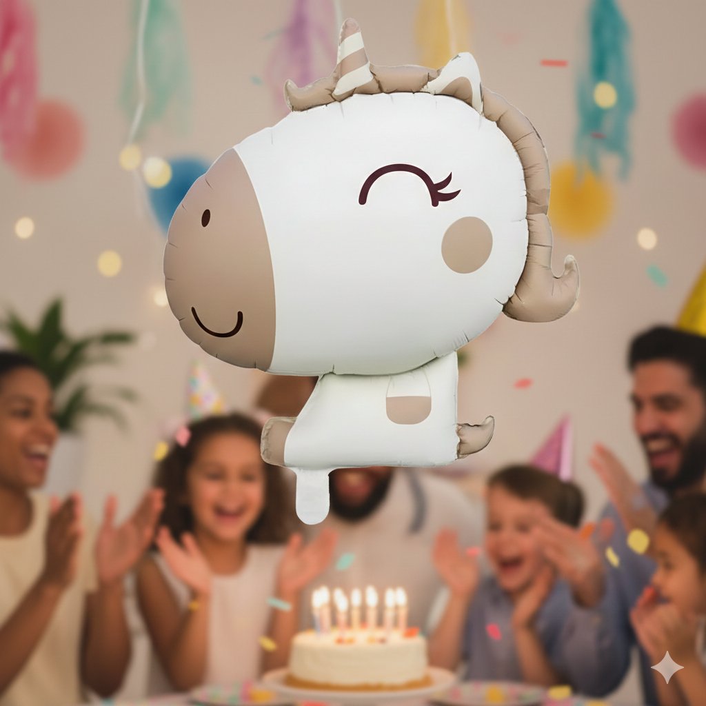 Folyo Balon Retro Unicorn Karamel 51*54 cm