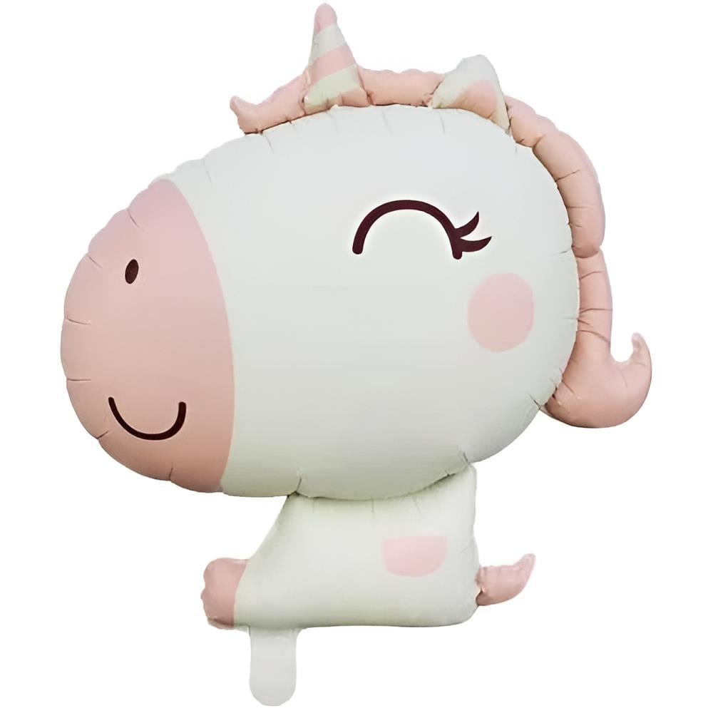 Folyo Balon Retro Unicorn Karamel PEMBE 51*54 cm