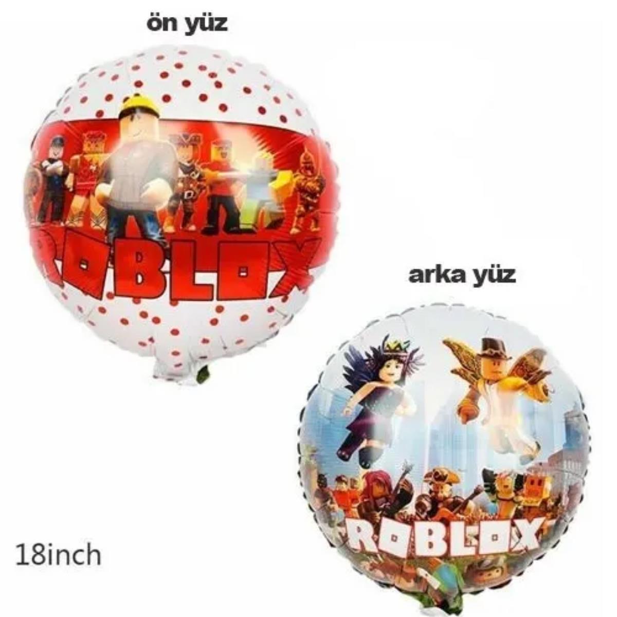Folyo Balon ROBLOX 45 cm Kırmızı Renk Çift Taraflı Baskılı Doğum günü Süsü