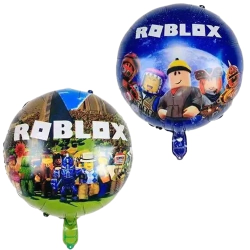 Folyo Balon ROBLOX 45 cm Mavi Renk Çift Taraflı Doğum günü Süsü