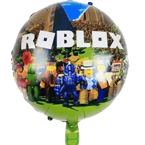 Folyo Balon ROBLOX 45 cm Mavi Renk Çift Taraflı Doğum günü Süsü