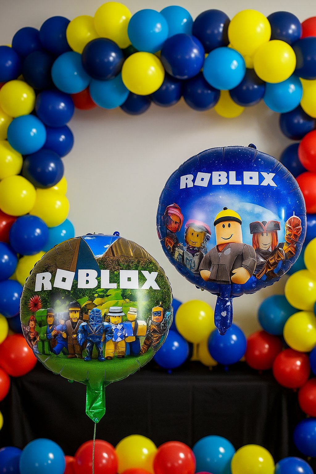 Folyo Balon ROBLOX 45 cm Mavi Renk Çift Taraflı Doğum günü Süsü