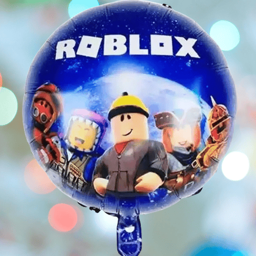 Folyo Balon ROBLOX 45 cm Mavi Renk Çift Taraflı Doğum günü Süsü