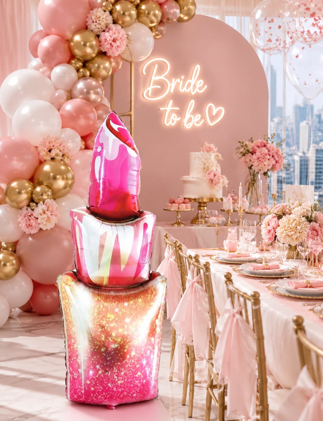 Folyo Balon Ruj Model 40 X 95 cm bride-bekarlığa veda