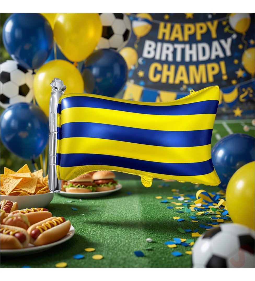 Folyo Balon Sarı Lacivert Bayrak 71-50 cm fener