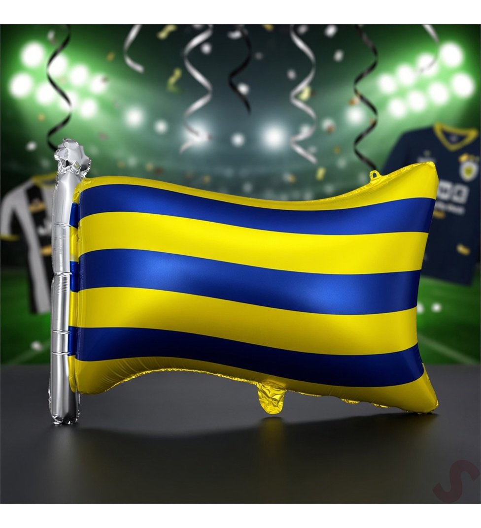 Folyo Balon Sarı Lacivert Bayrak 71-50 cm fener