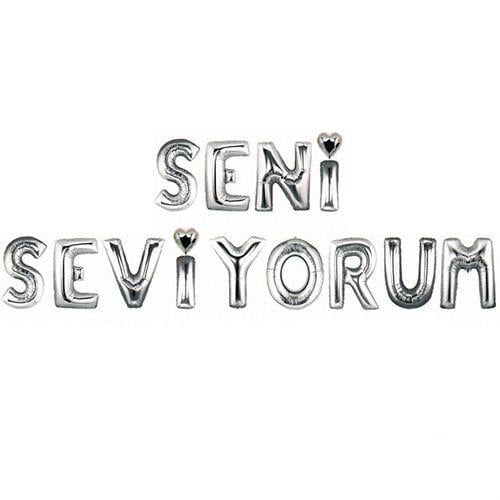 Folyo Balon seni seviyorum 16ınç GÜMÜŞ          