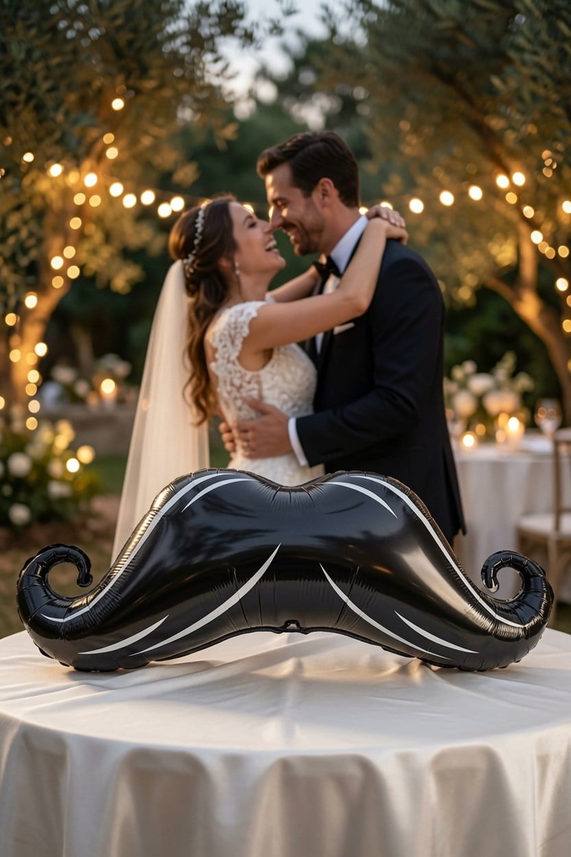 Folyo Balon Siyah Bıyık Model 40inç 45*98  bride-bekarlığa veda