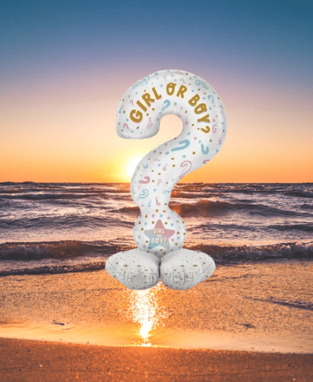Folyo Balon  SORU İŞARETİ 60x110cm Cinsiyet Partisi Ayakta Durabilen Cinsiyet Partisi Temalı Folyo Balon