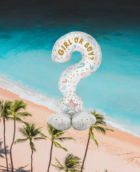 Folyo Balon  SORU İŞARETİ 60x110cm Cinsiyet Partisi Ayakta Durabilen Cinsiyet Partisi Temalı Folyo Balon