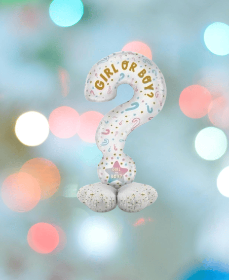 Folyo Balon  SORU İŞARETİ 60x110cm Cinsiyet Partisi Ayakta Durabilen Cinsiyet Partisi Temalı Folyo Balon