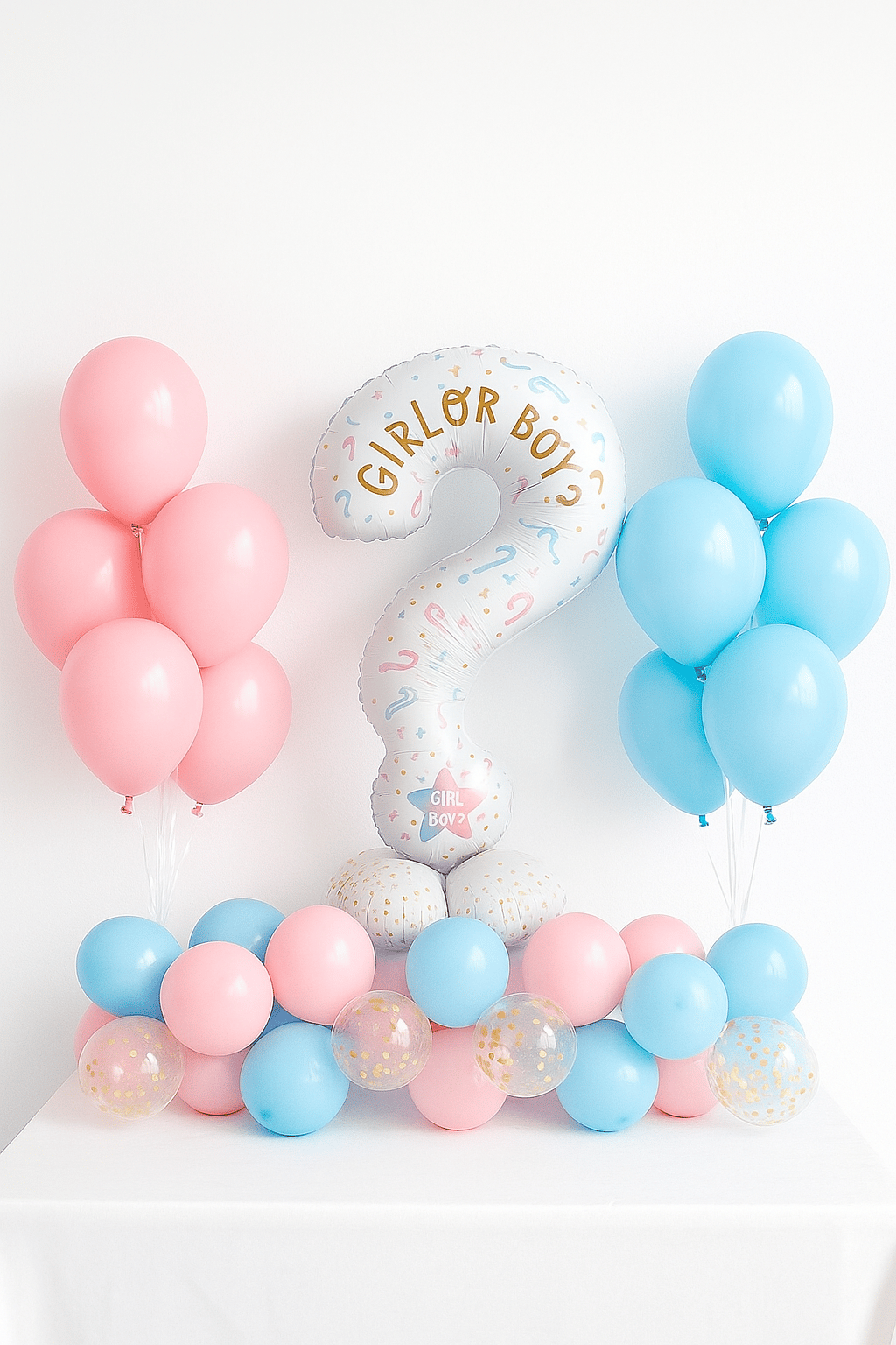 Folyo Balon  SORU İŞARETİ 60x110cm Cinsiyet Partisi Ayakta Durabilen Cinsiyet Partisi Temalı Folyo Balon